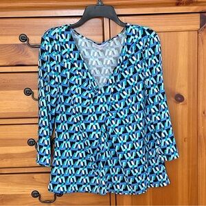 Blue Patterned Blouse